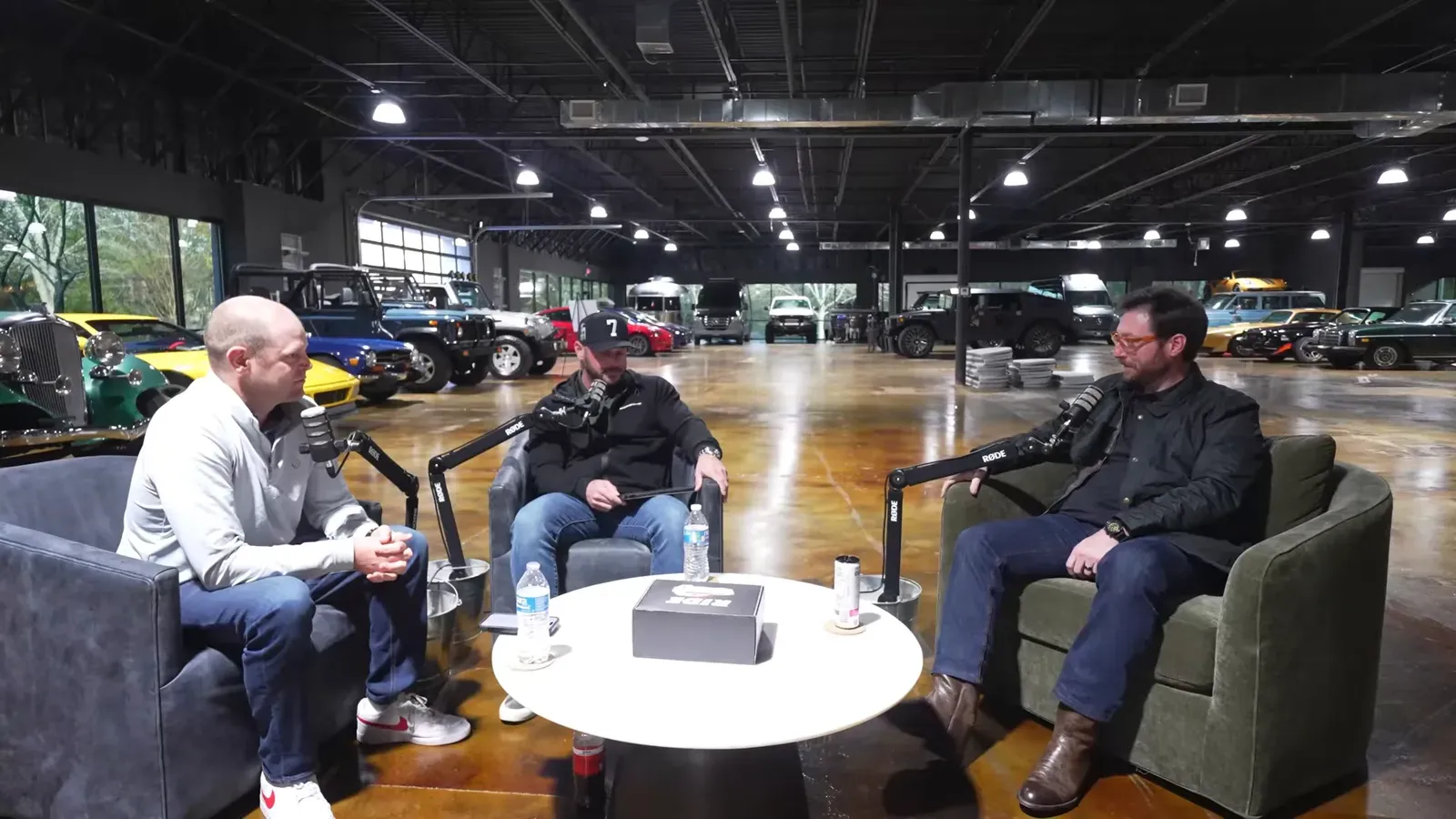 Adam Sekulow with Grant Brewer and Dave Codrea on the Throttlecast set at The Ride Lounge