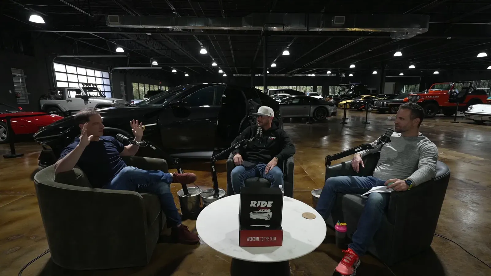 Eric Schorvitz with Grant Brewer and Dave Codrea on the Throttlecast set at The Ride Lounge