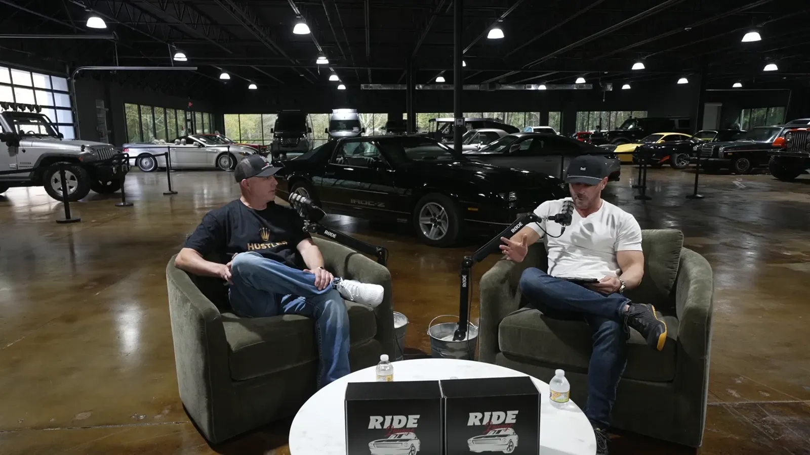 Jim Florek with Grant Brewer on the Throttlecast set at The Ride Lounge
