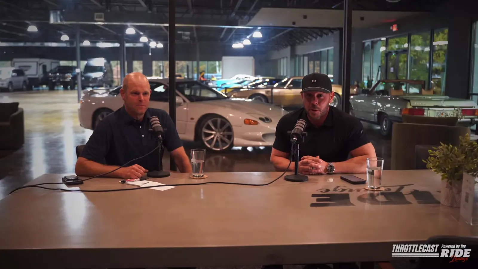 Dave Codrea and Grant Brewer at the table for the first Throttlecast at The Ride Lounge